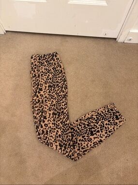 Jcrew Leopard Print Cropped High-Waist Leggings - Tan & Black